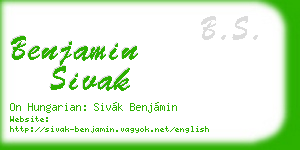 benjamin sivak business card